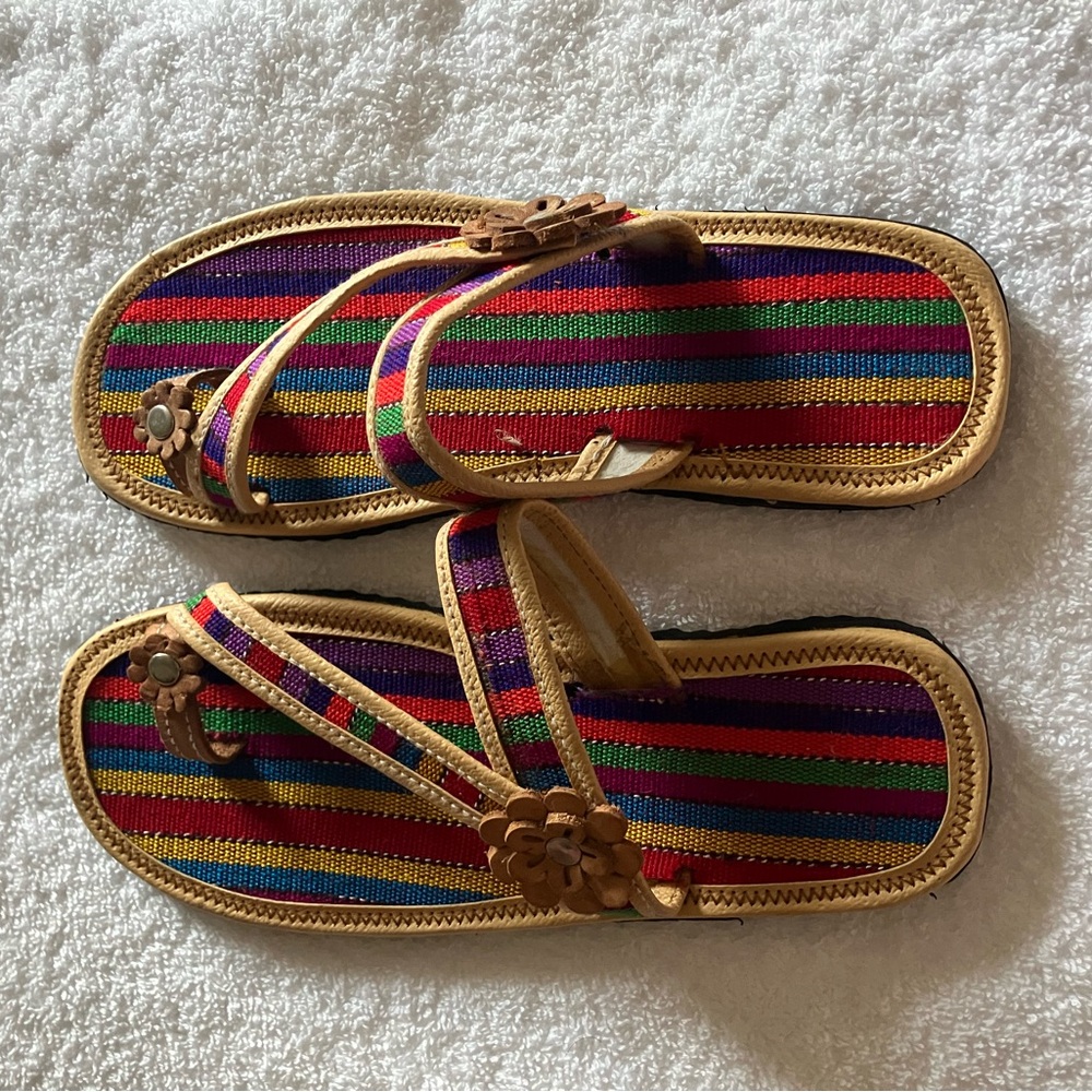 Colorful Striped Women's Sandals